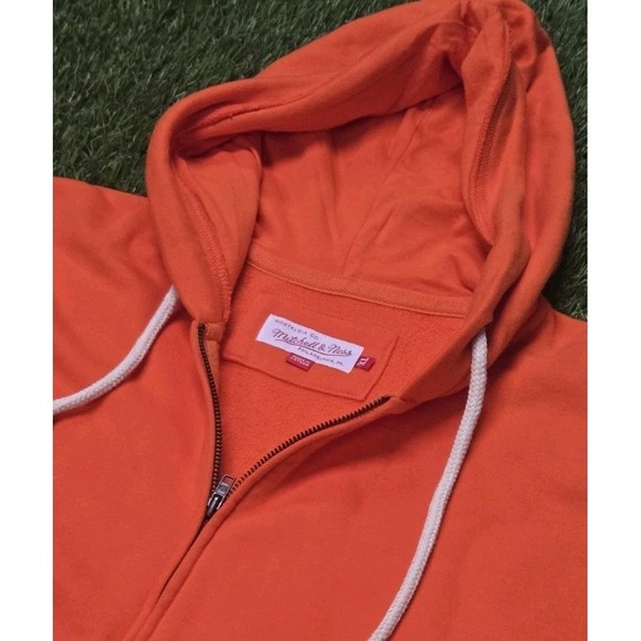 Nostalgia Other - Mitchell & Ness Nostalgia Co. Full Zip Hoodie Mens XL Orange White Striped Retro